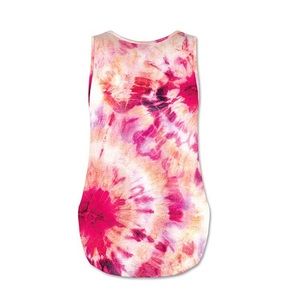 Fuchsia & Cream Tie-Dye V-Neck Tank - NWOT